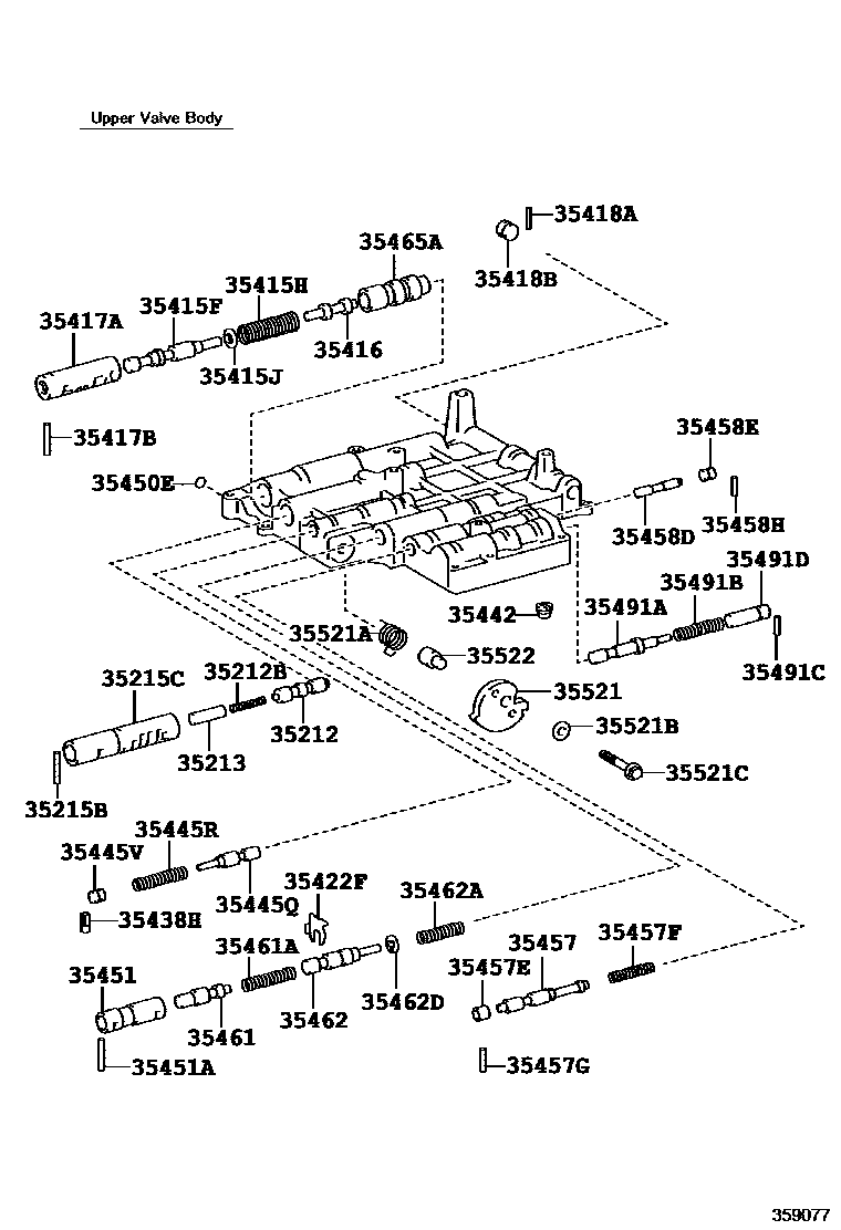 Toyota RAV4 阀体和滤油网(ATM) EPC diagram — 359077