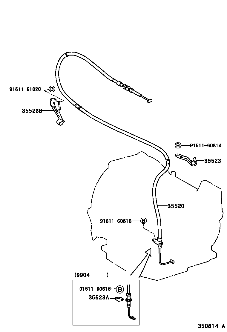 Toyota RAV4 节气阀连杆和阀杆(ATM) EPC diagram — 350814A