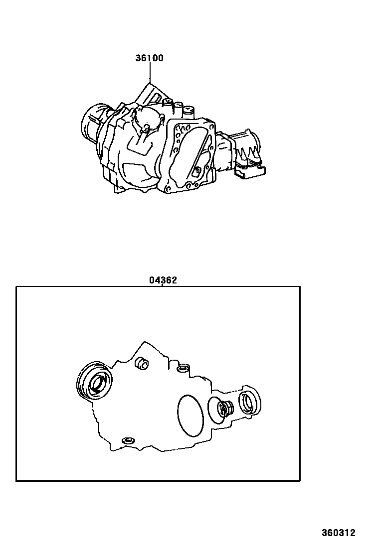 Toyota RAV4 Transfer Assembly & Gasket Kit EPC diagram — 360312