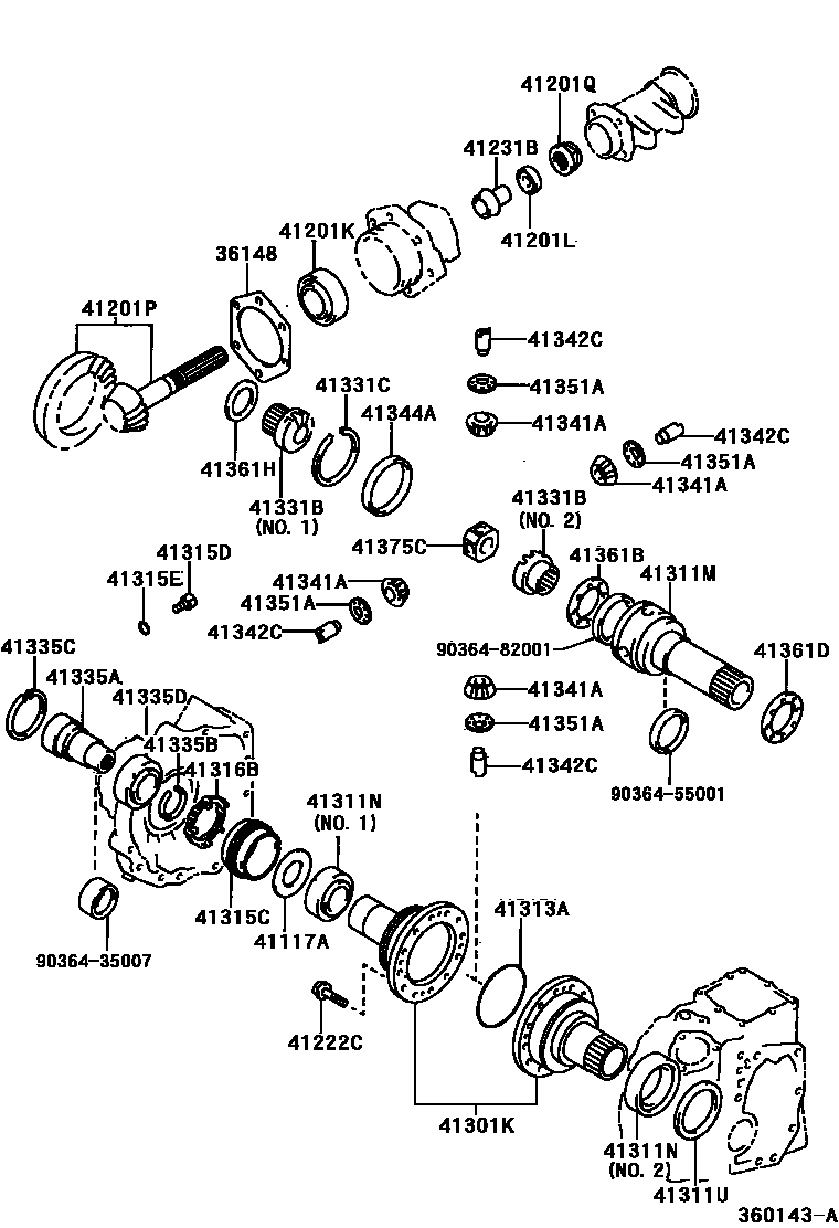 Toyota RAV4 Transfer Gear EPC diagram — 360143A