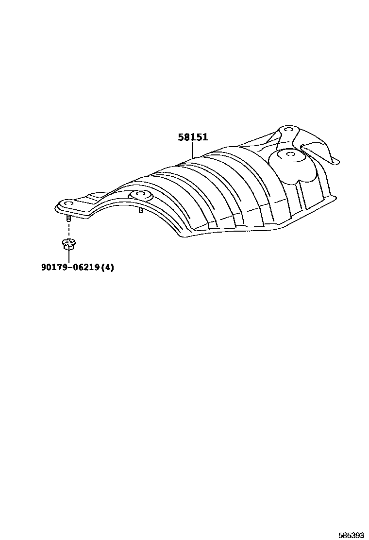 Toyota RAV4 地板隔热垫 EPC diagram — 585393