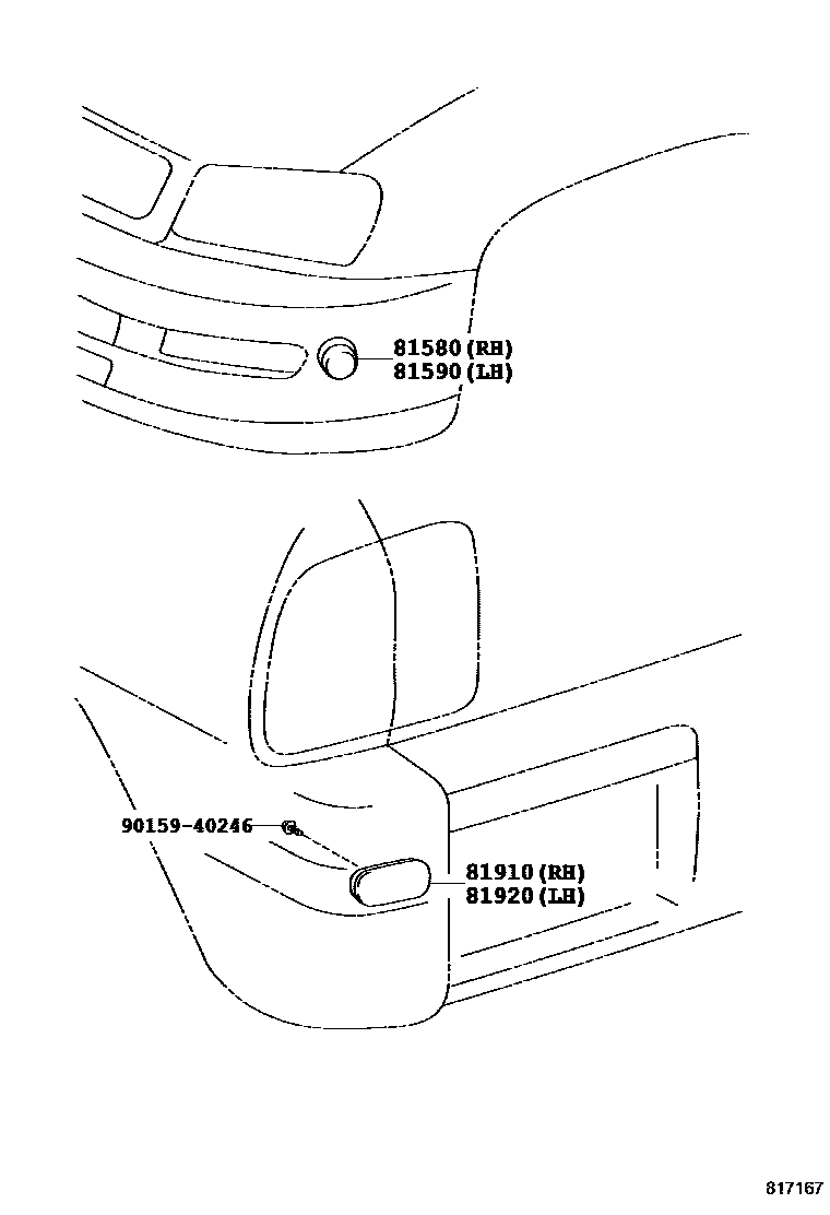 Toyota RAV4 reflector EPC diagram — 817167