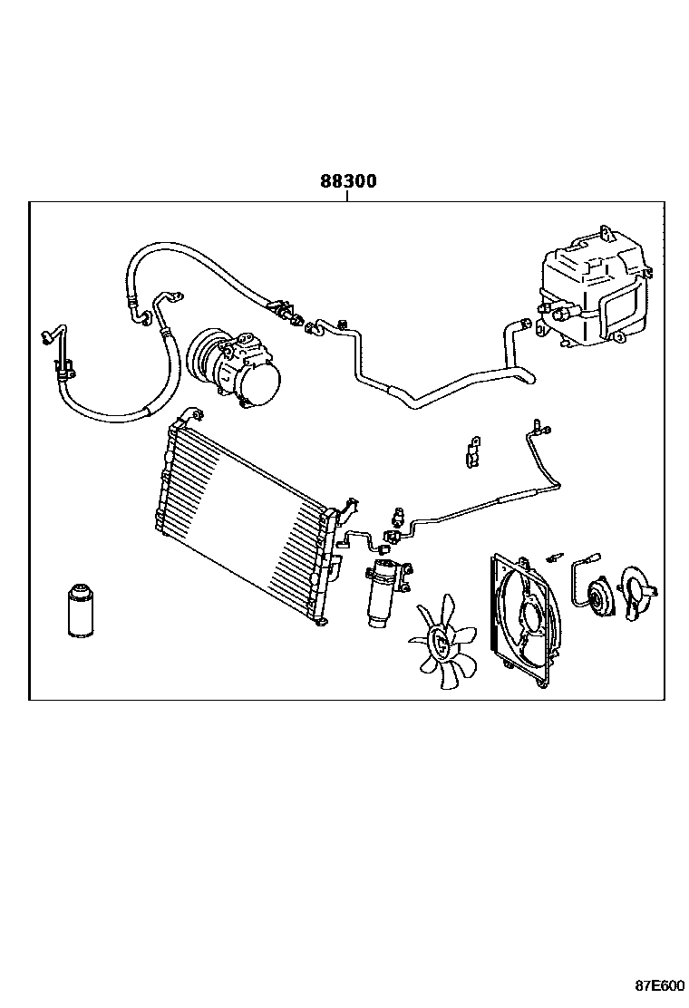 Toyota RAV4 暖风和空调系统 - 组件 EPC diagram — 87E600