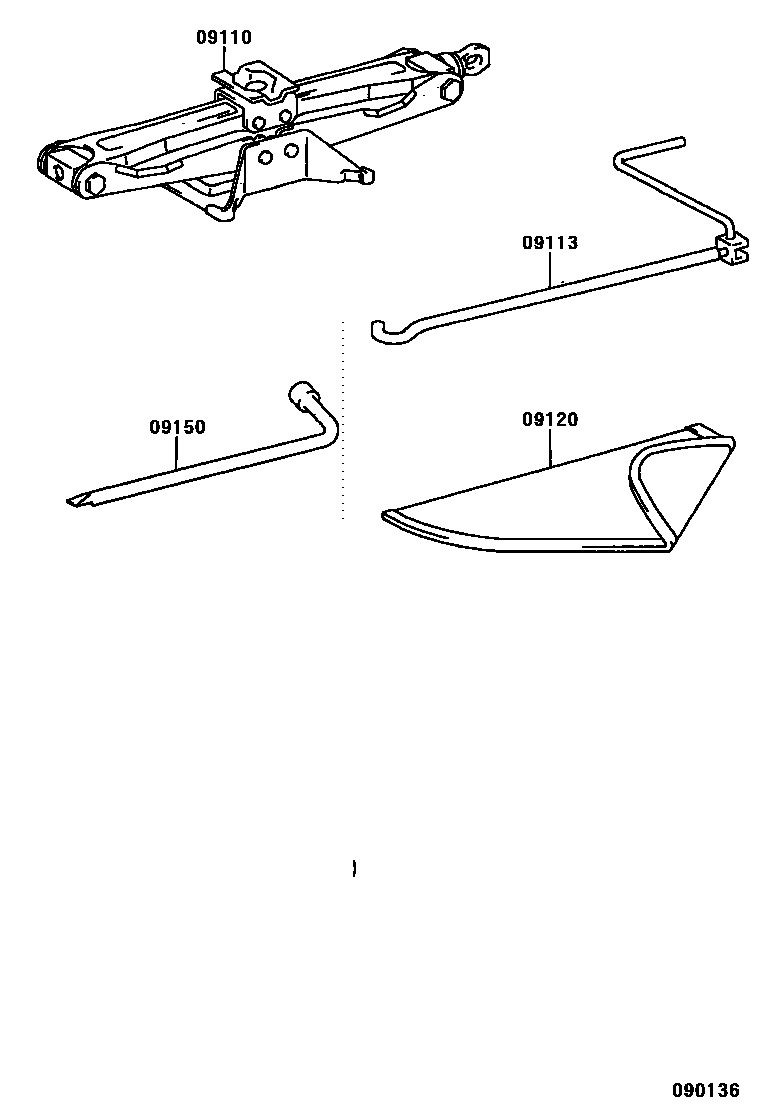 Toyota RAV4 Standard Tools EPC diagram — 090136