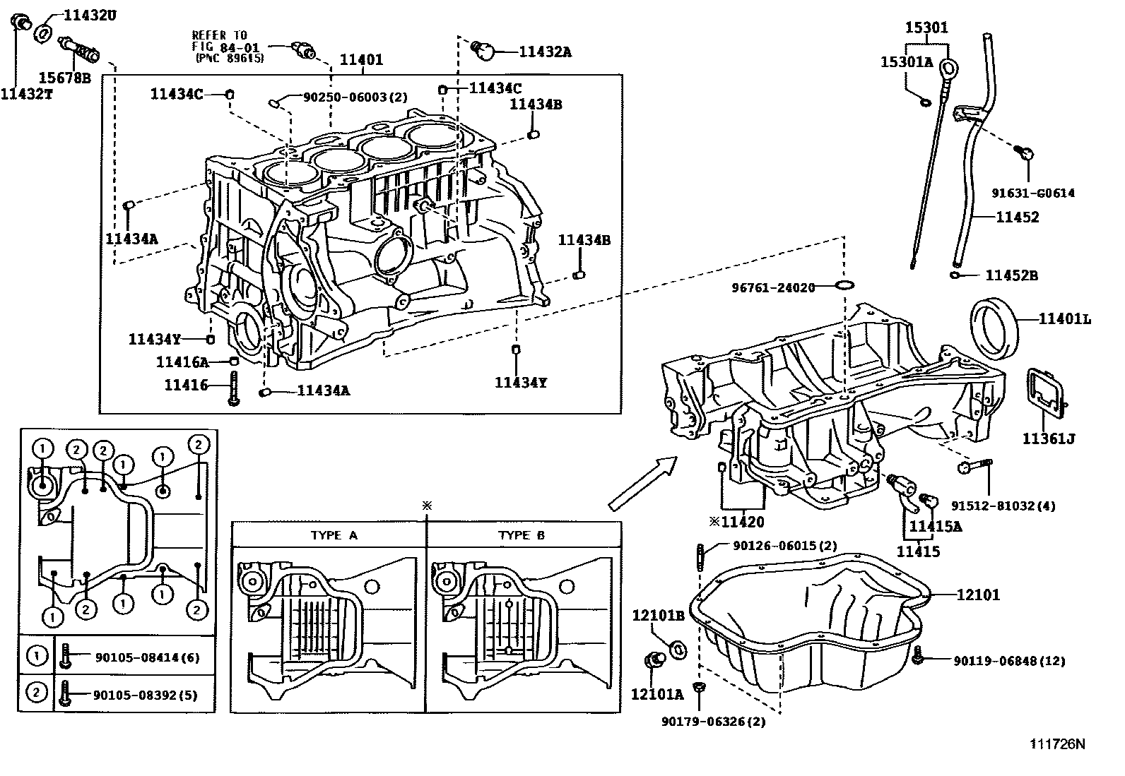 Toyota RAV4 Cylinder Block EPC diagram — 111726N