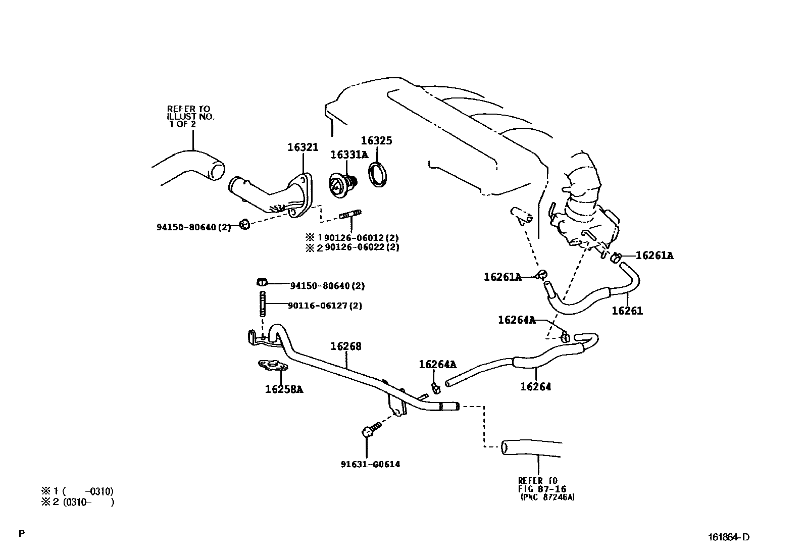 Toyota RAV4 RADIATOR & WATER OUTLET EPC diagram — 161864D