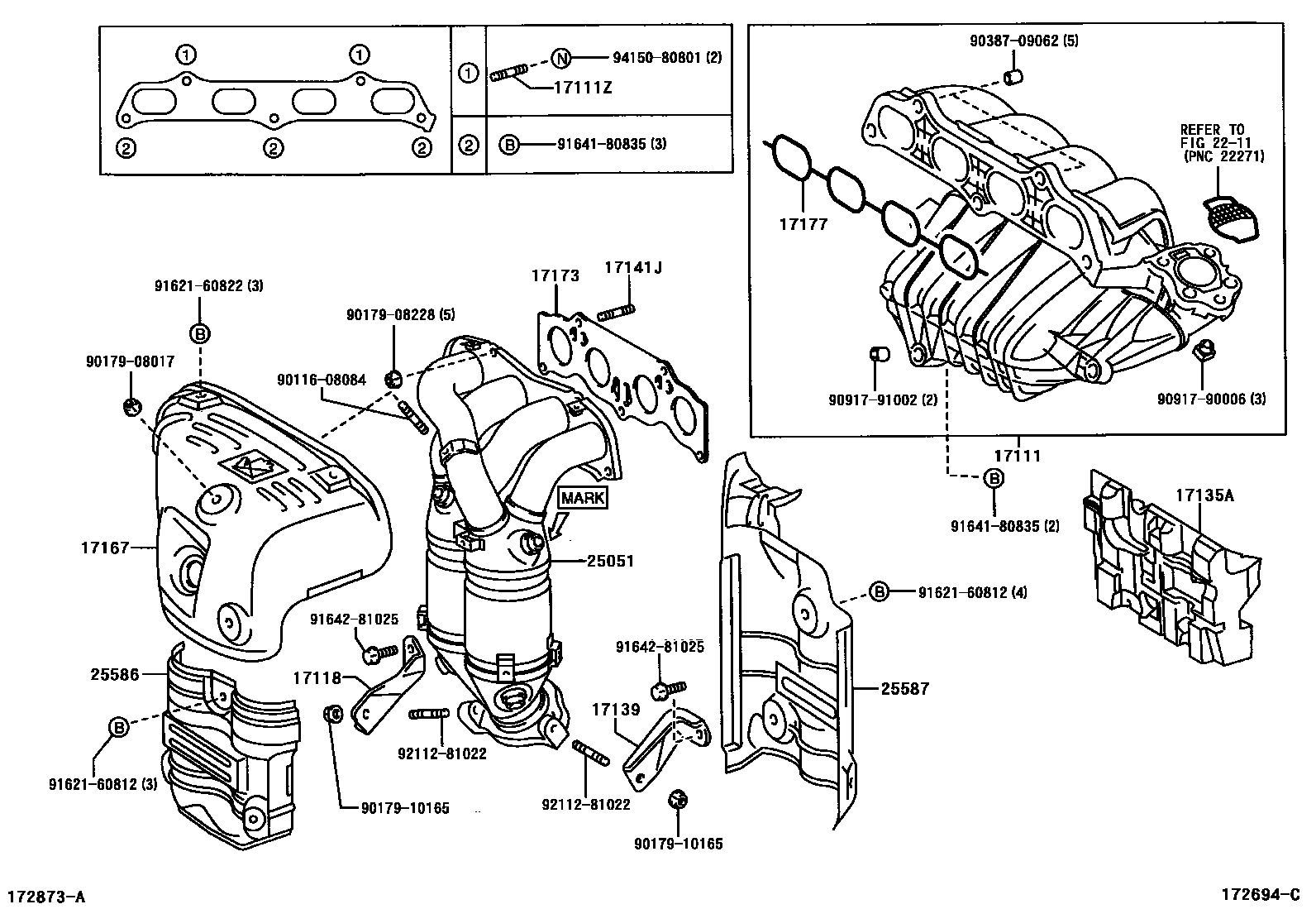 Toyota RAV4 Manifold EPC diagram — 172694C