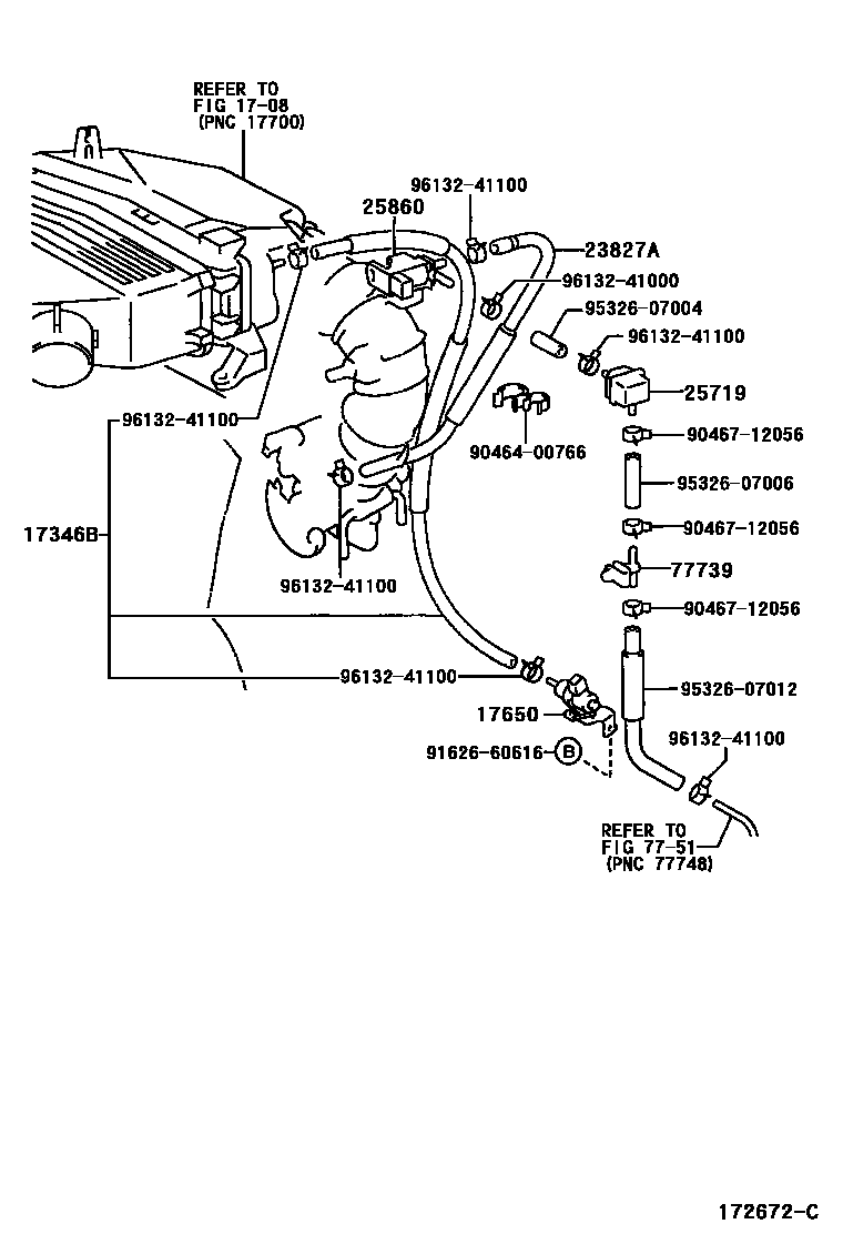 Toyota RAV4 vacuum tube EPC diagram — 172672C