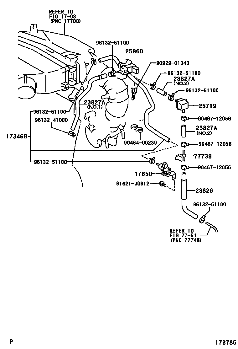 Toyota RAV4 vacuum tube EPC diagram — 173785