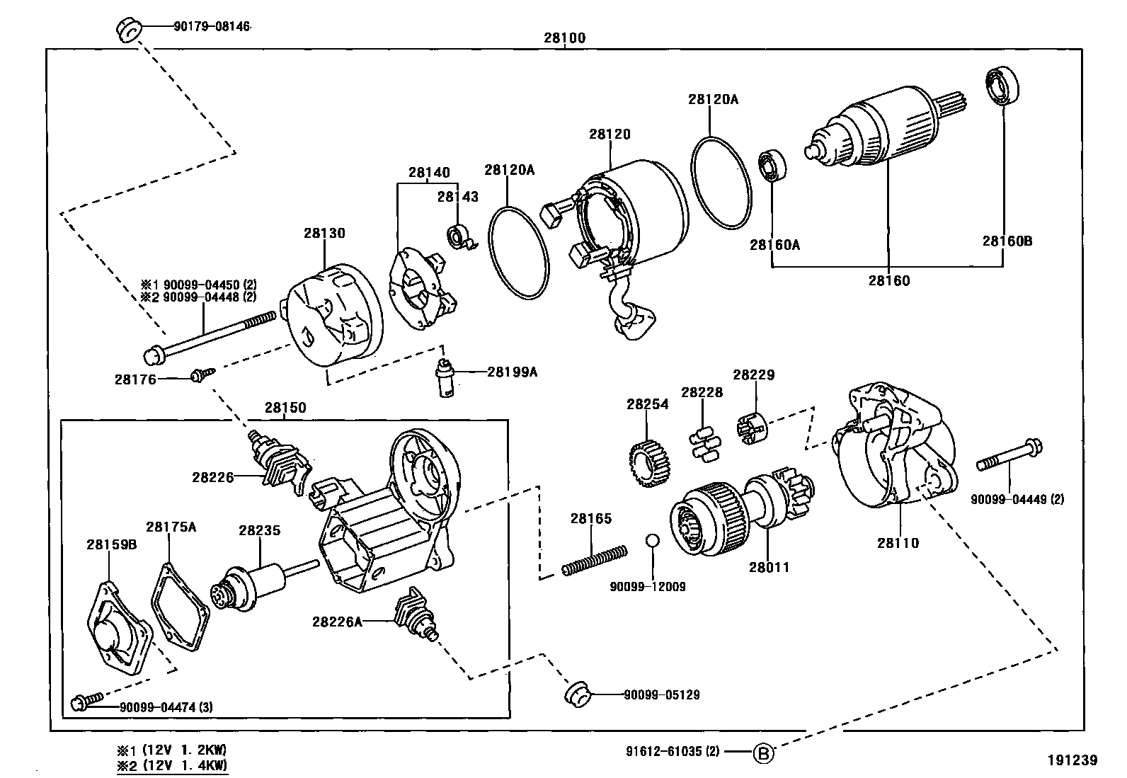 Toyota RAV4 起动机 EPC diagram — 191239