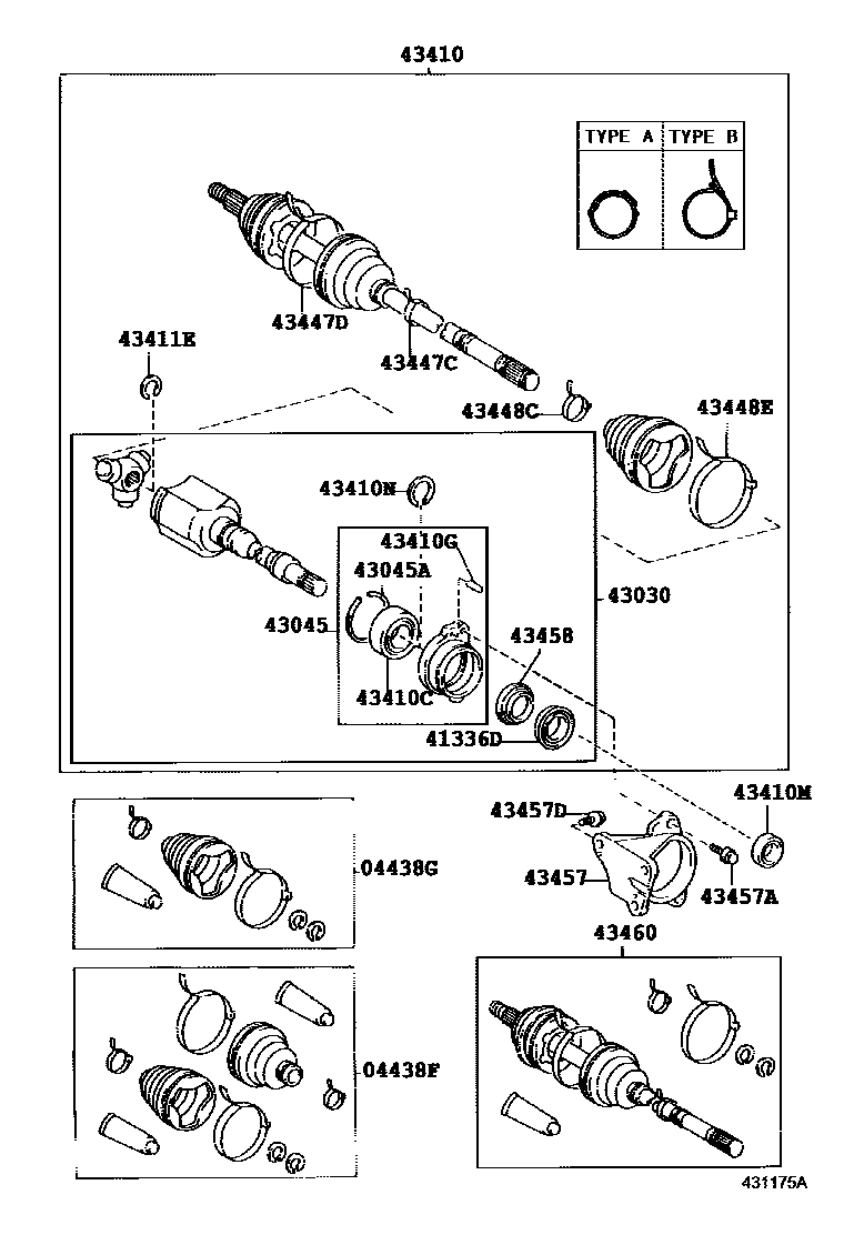 Toyota RAV4 Front Drive Shaft EPC diagram — 431175A