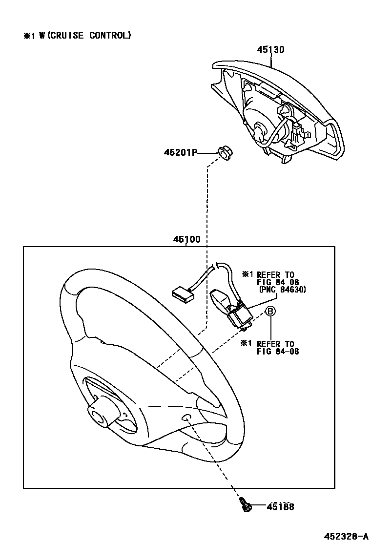 Toyota RAV4 Steering Wheel EPC diagram — 452328A