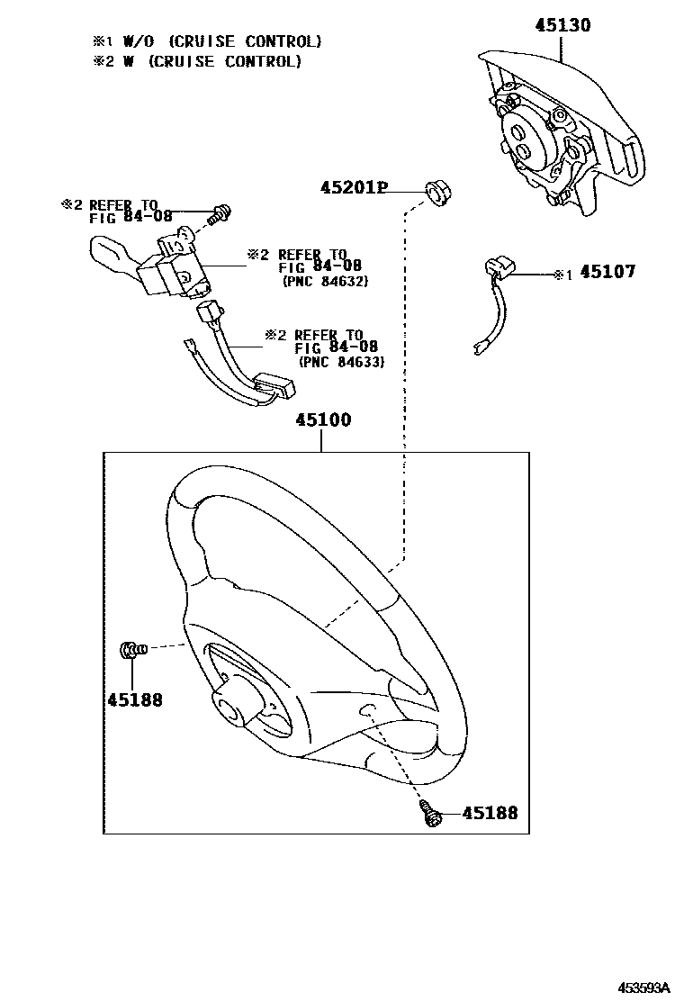 Toyota RAV4 Steering Wheel EPC diagram — 453593A