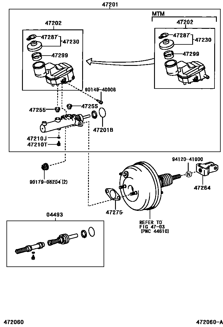 Toyota RAV4 制动总泵 EPC diagram — 472060A