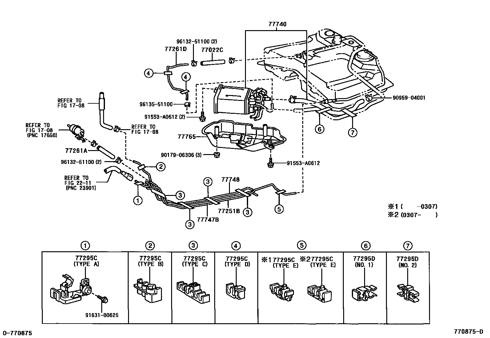 Toyota RAV4 燃油箱和燃油管 EPC diagram — 770875D
