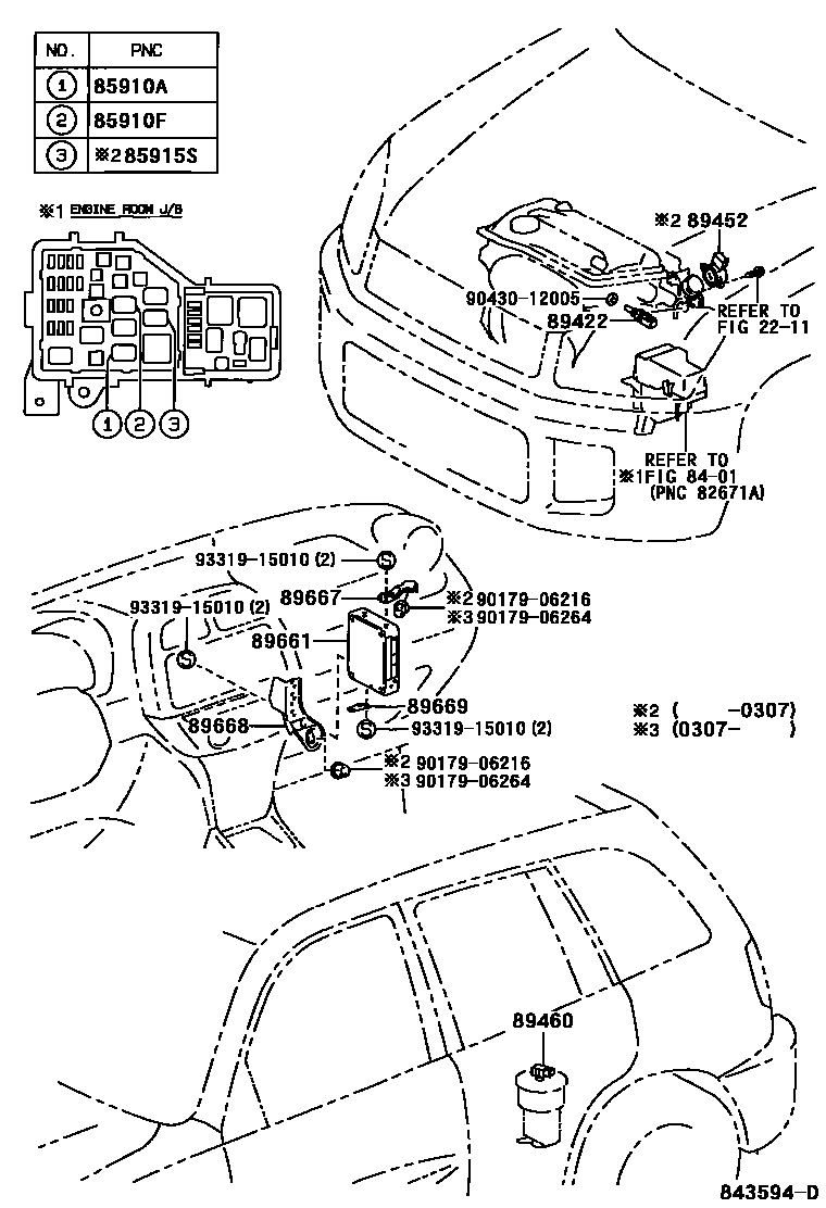 Toyota RAV4 电子燃油喷射系统 EPC diagram — 843594D