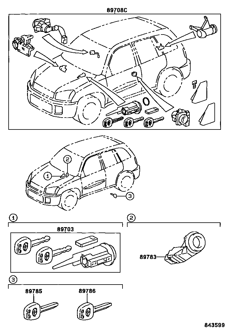 Toyota RAV4 防盗装置 EPC diagram — 843599