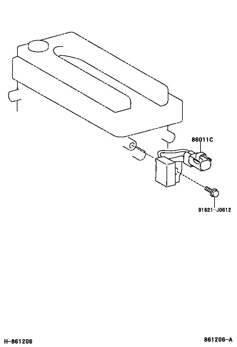 Toyota RAV4 收音机、放大器和冷凝器 EPC diagram — 861206A