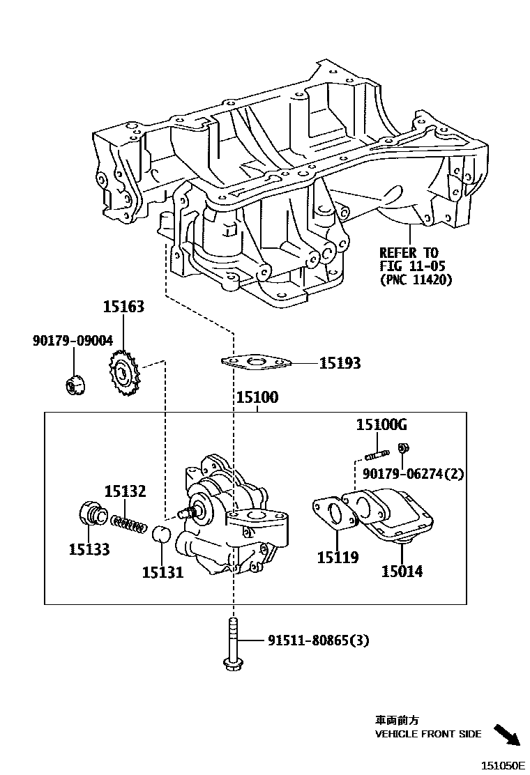 Toyota RAV4 Engine Oil Pump EPC diagram — 151050E