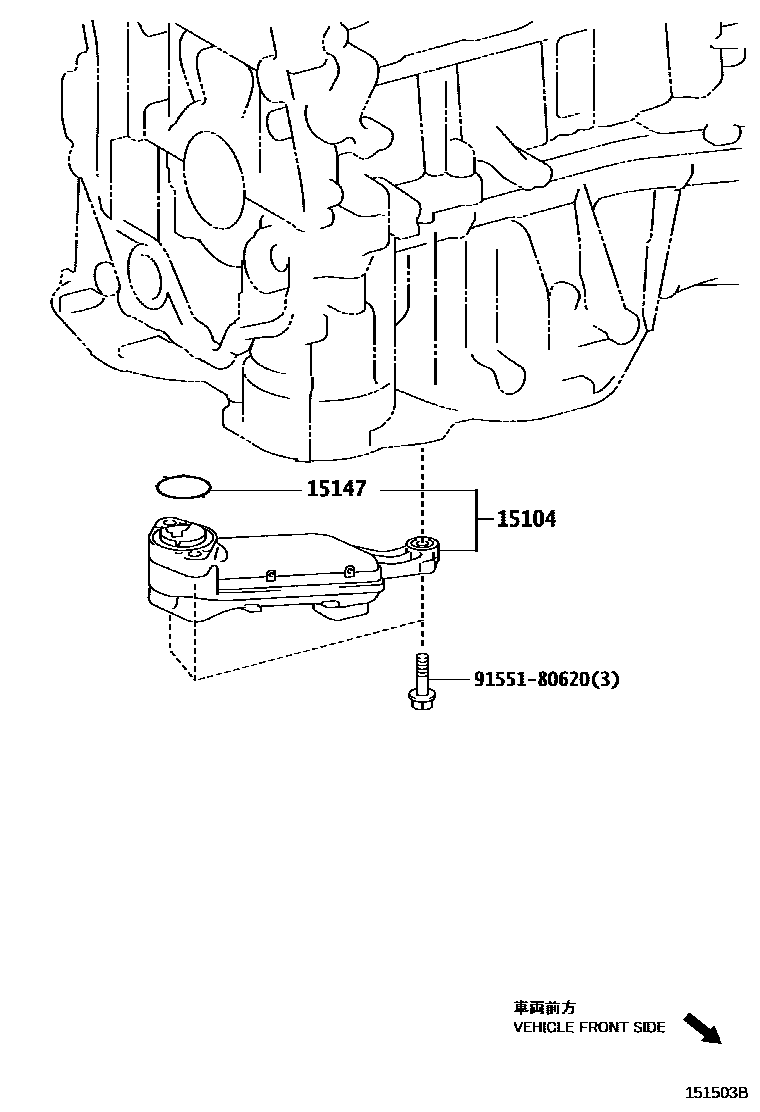 Toyota RAV4 Engine Oil Pump EPC diagram — 151503B