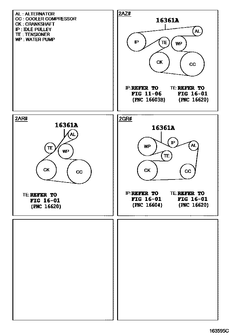 Toyota RAV4 V-Belt EPC diagram — 163595C
