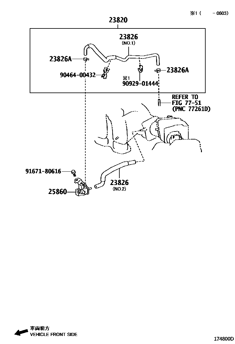 Toyota RAV4 vacuum tube EPC diagram — 174800D