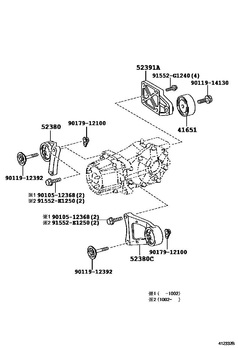 Toyota RAV4 后桥壳和差速器 EPC diagram — 412332B