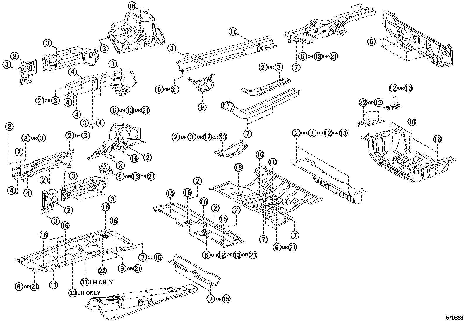 Toyota RAV4 hole plug EPC diagram — 570858