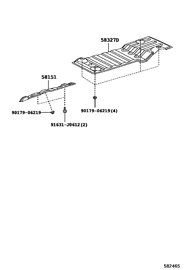 Toyota RAV4 地板隔热垫 EPC diagram — 582465