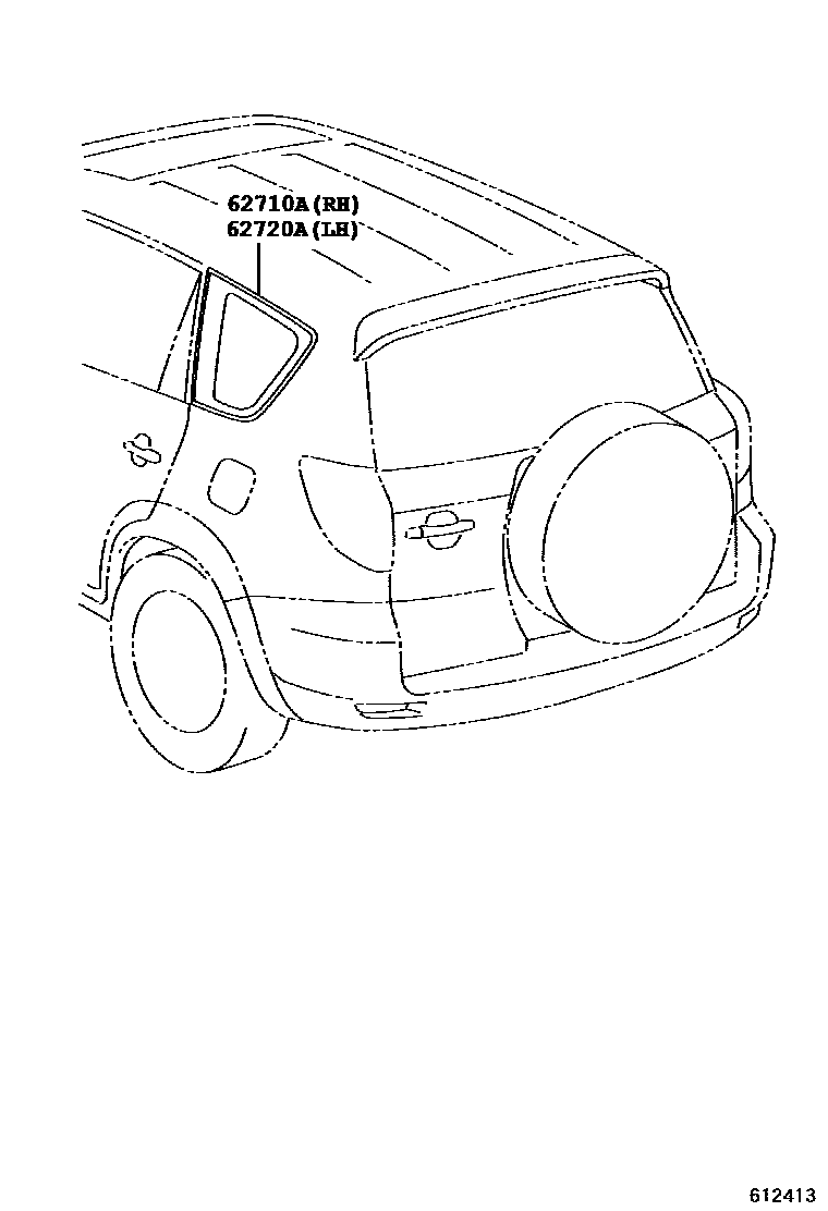 Toyota RAV4 侧窗 EPC diagram — 612413