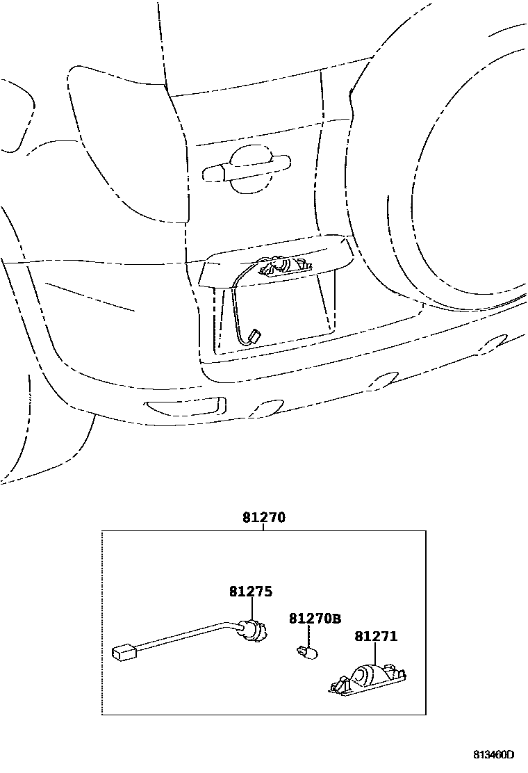 Toyota RAV4 后牌照灯 EPC diagram — 813460D