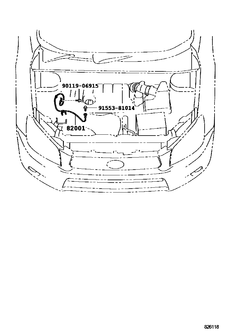 Toyota RAV4 线束和卡夹 EPC diagram — 826118