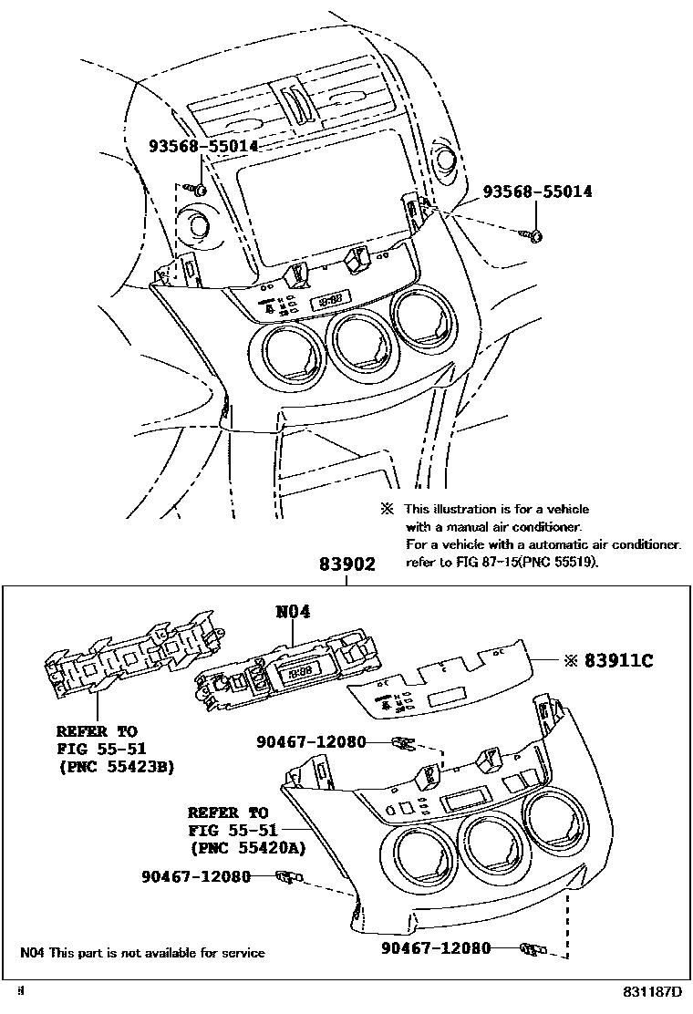 Toyota RAV4 仪表 EPC diagram — 831187D