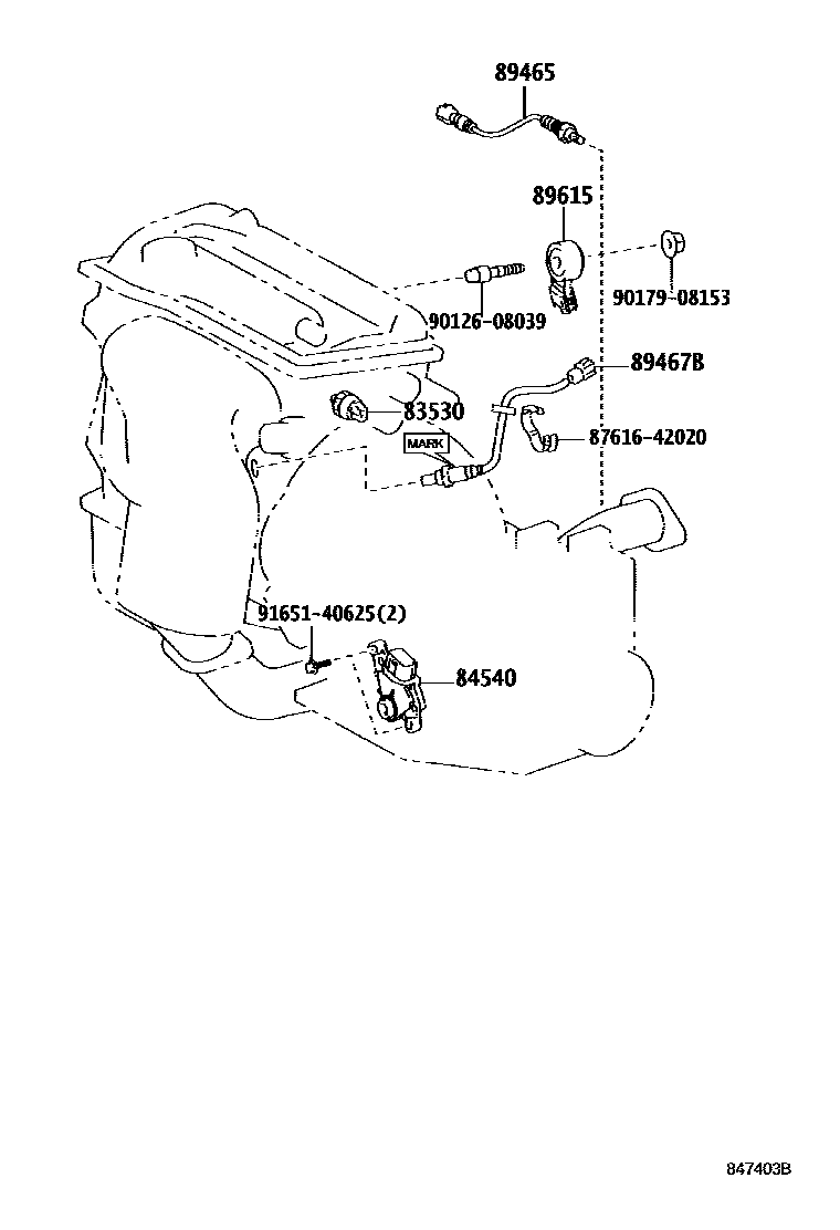 Toyota RAV4 开关和继电器和ECU EPC diagram — 847403B