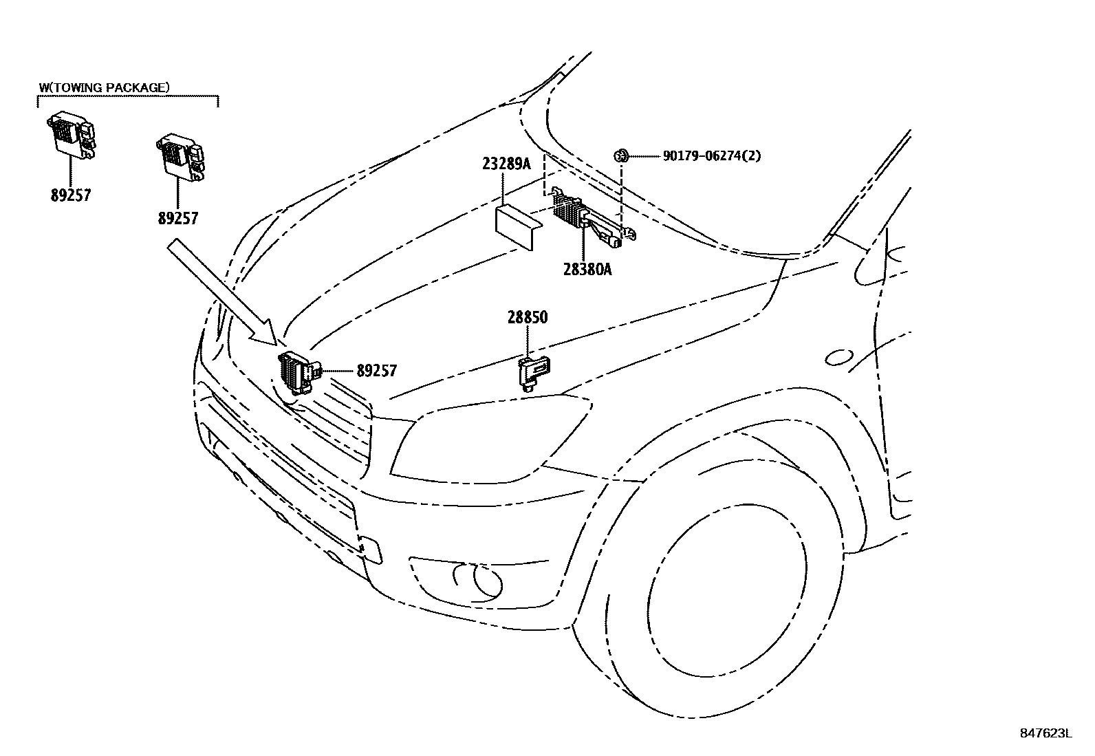 Toyota RAV4 开关和继电器和ECU EPC diagram — 847623L