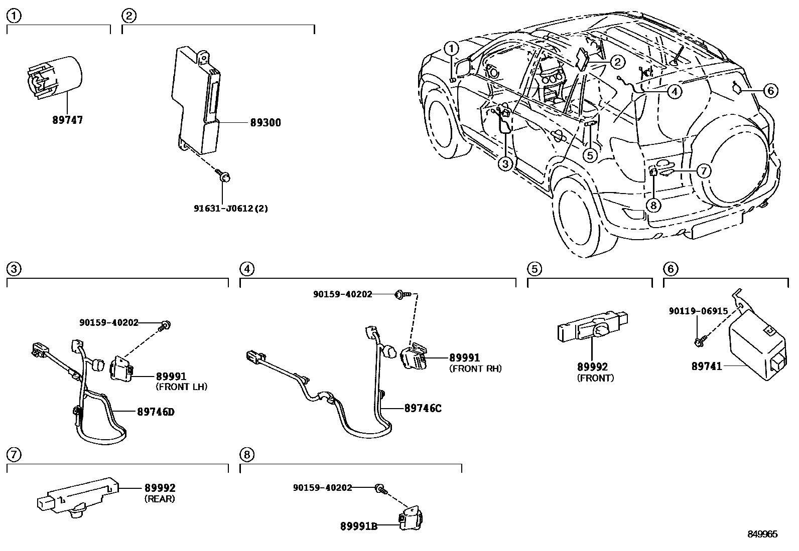 Toyota RAV4 遥控门锁 EPC diagram — 849965