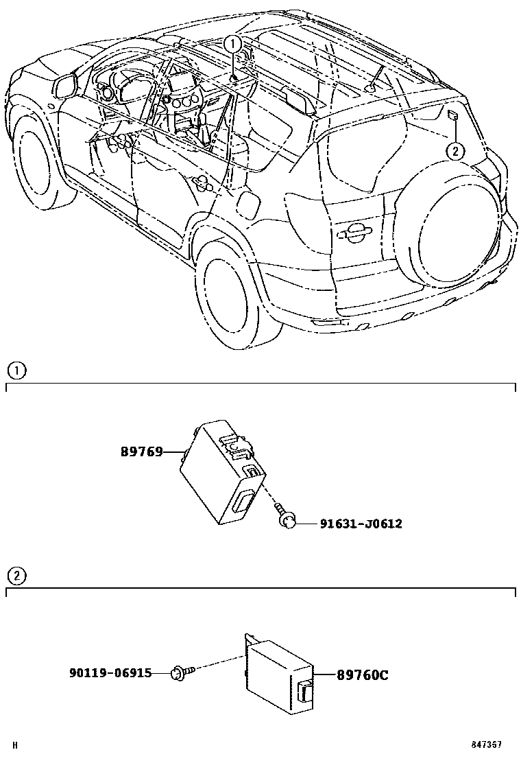 Toyota RAV4 轮胎压力警告系统 EPC diagram — 847367
