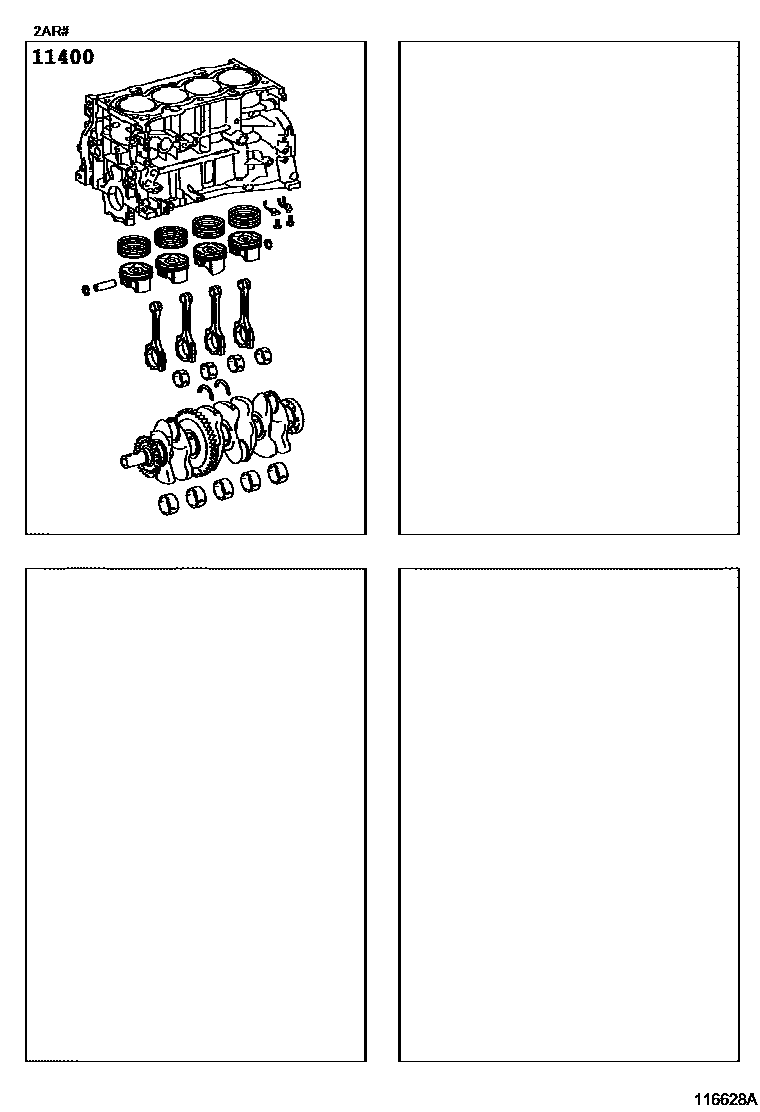 Toyota RAV4 Short Block Assembly EPC diagram — 116628A