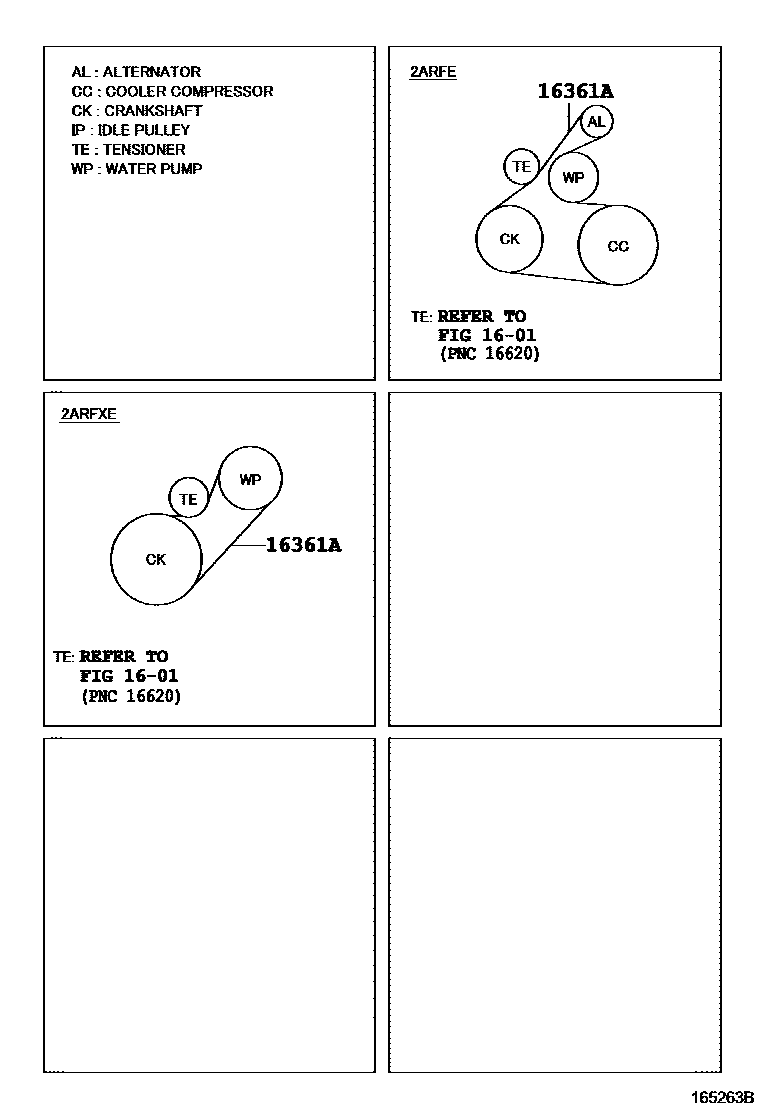 Toyota RAV4 V-Belt EPC diagram — 165263B