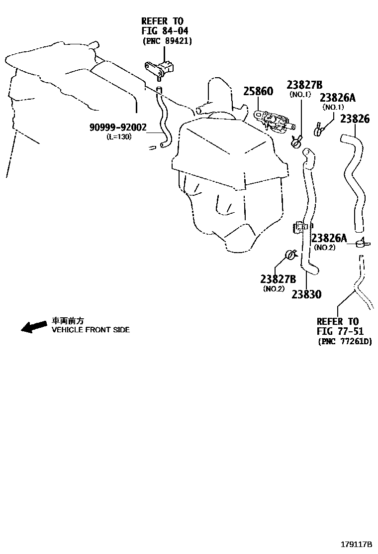 Toyota RAV4 vacuum tube EPC diagram — 179117B