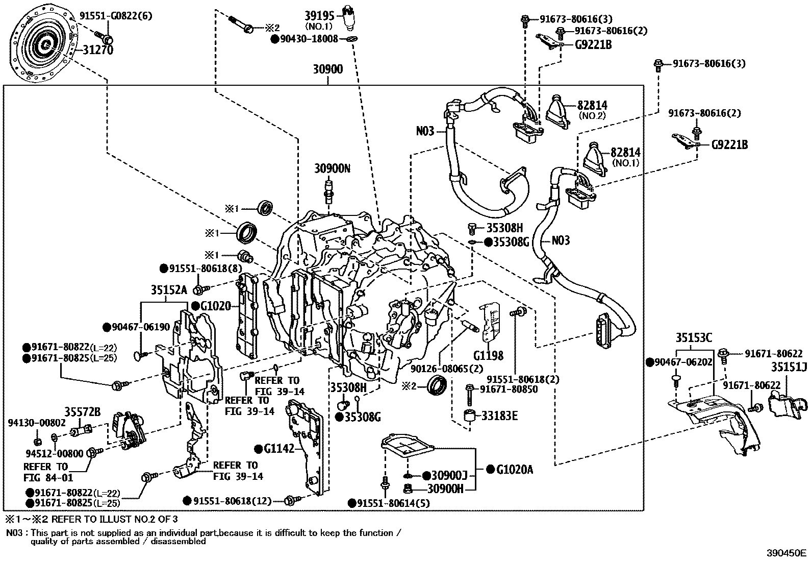Toyota RAV4 HV或FCV传动桥总成 EPC diagram — 390450E