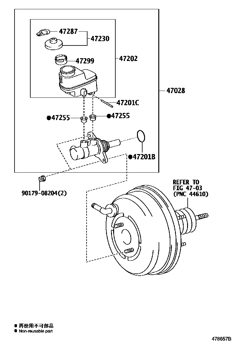 Toyota RAV4 制动总泵 EPC diagram — 478657B
