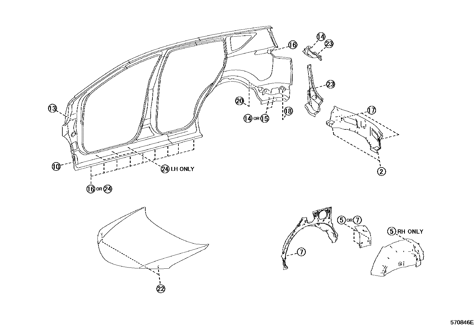 Toyota RAV4 hole plug EPC diagram — 570846E