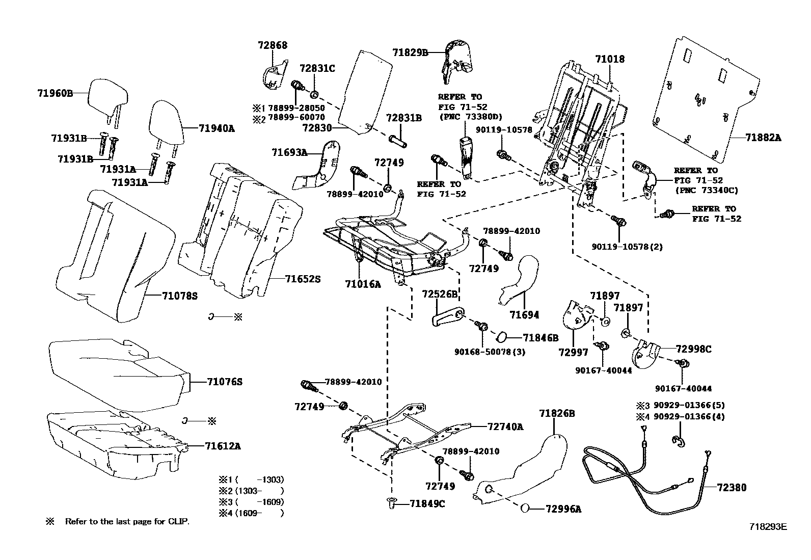 Toyota RAV4 座椅和座椅滑轨 EPC diagram — 718293F