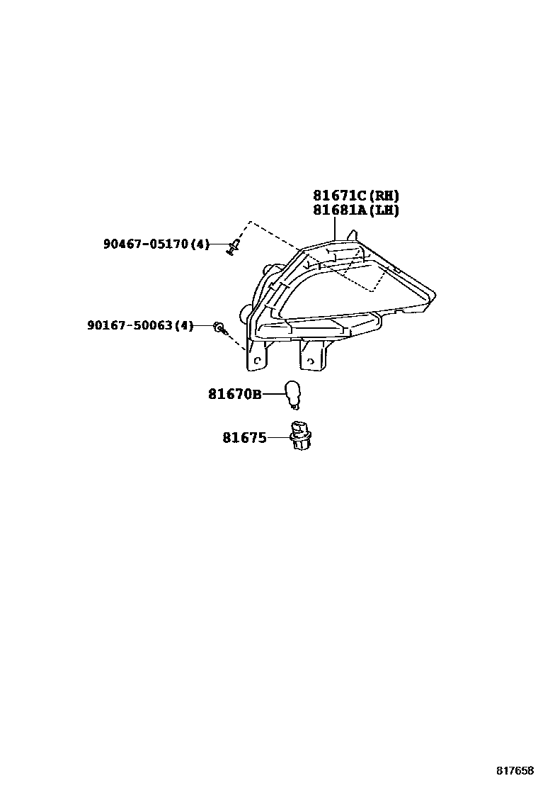 Toyota RAV4 倒车灯 EPC diagram — 817658