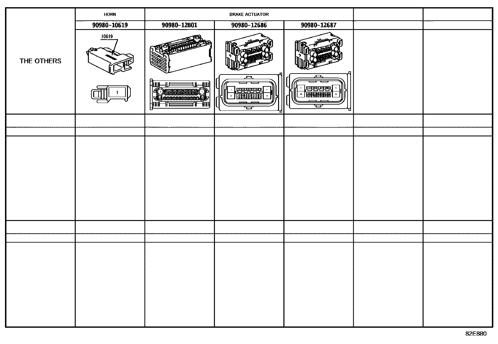 Toyota RAV4 线束和卡夹 EPC diagram — 82E880