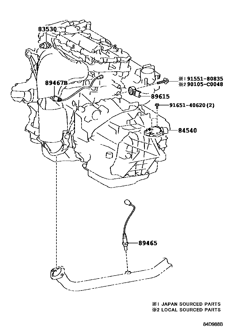 Toyota RAV4 开关和继电器和ECU EPC diagram — 84D988B