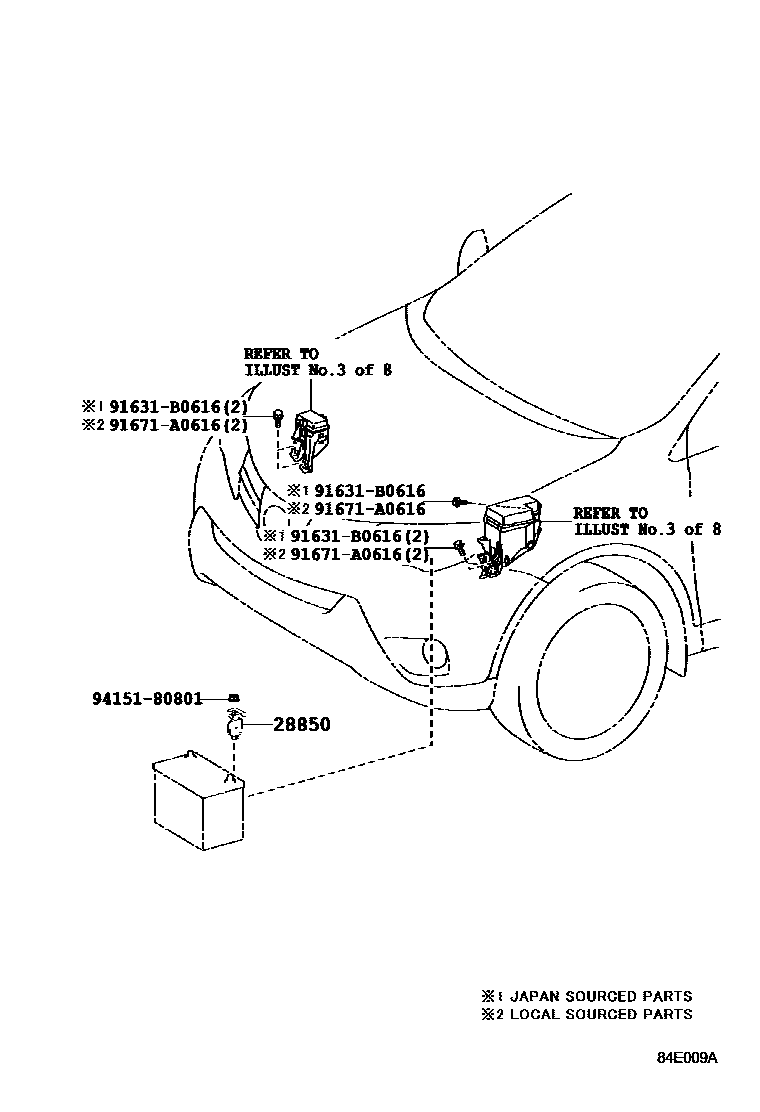 Toyota RAV4 开关和继电器和ECU EPC diagram — 84E009A