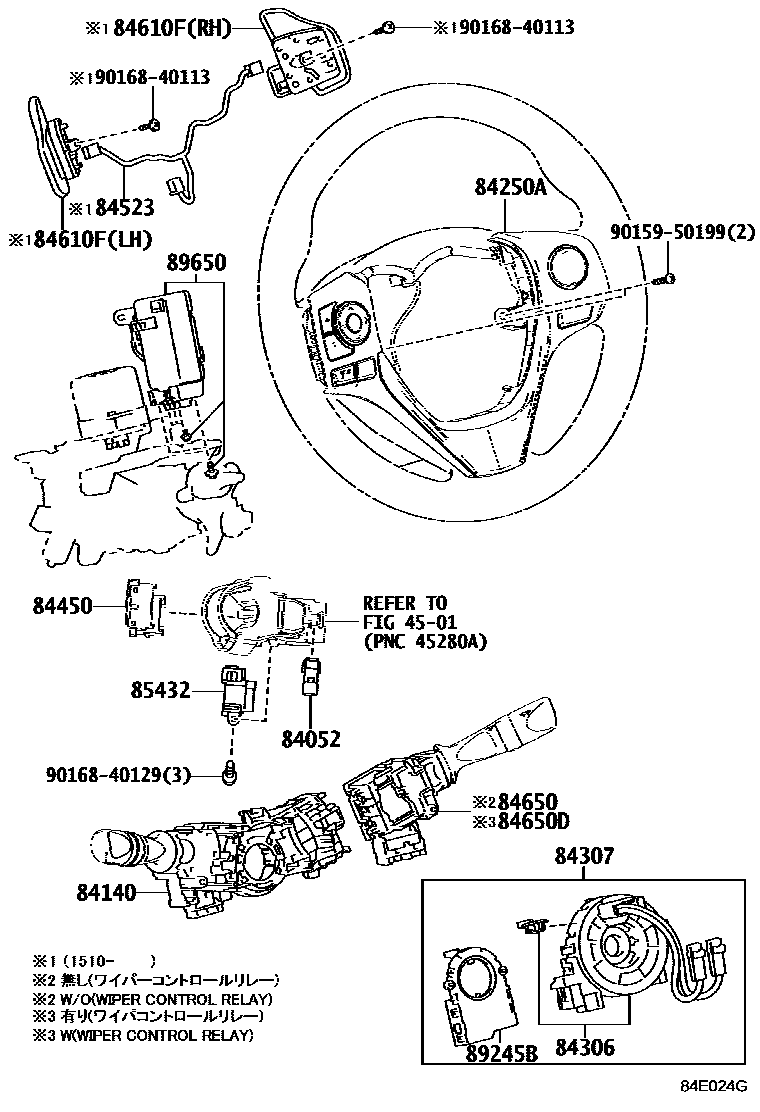 Toyota RAV4 开关和继电器和ECU EPC diagram — 84E024G
