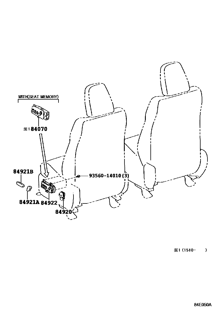 Toyota RAV4 开关和继电器和ECU EPC diagram — 84E050A